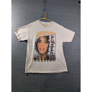 Whitney Houston Women's Large Graphic Tee Retro 90s Style Tribute Shirt